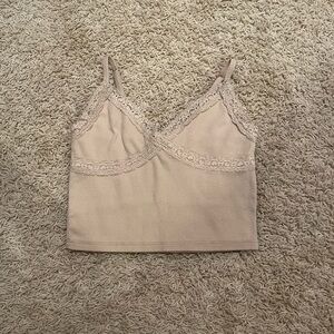 RSQ Beige Lace Crop Top
